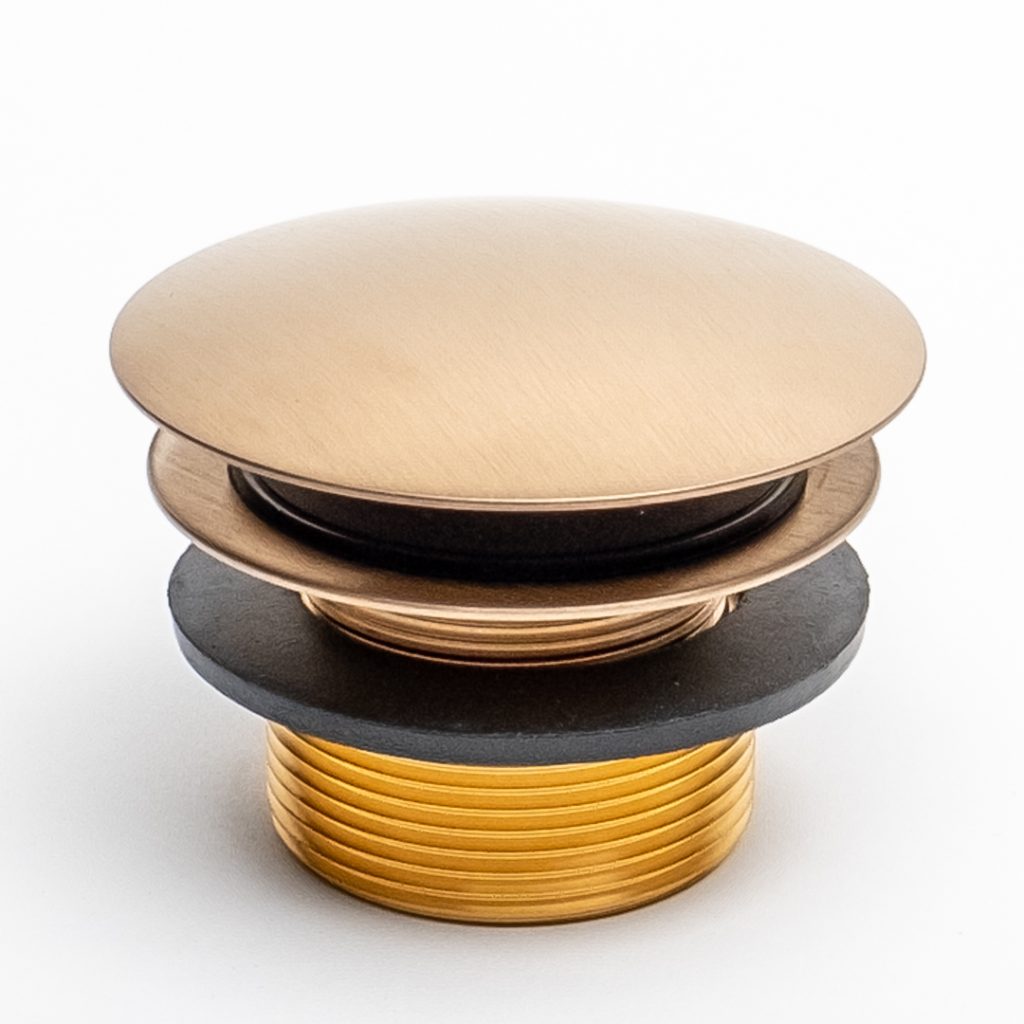 11/4 INCH FINE THREAD 3 INCH DOME TOE OPERATED BATHTUB DRAIN PLUG AND