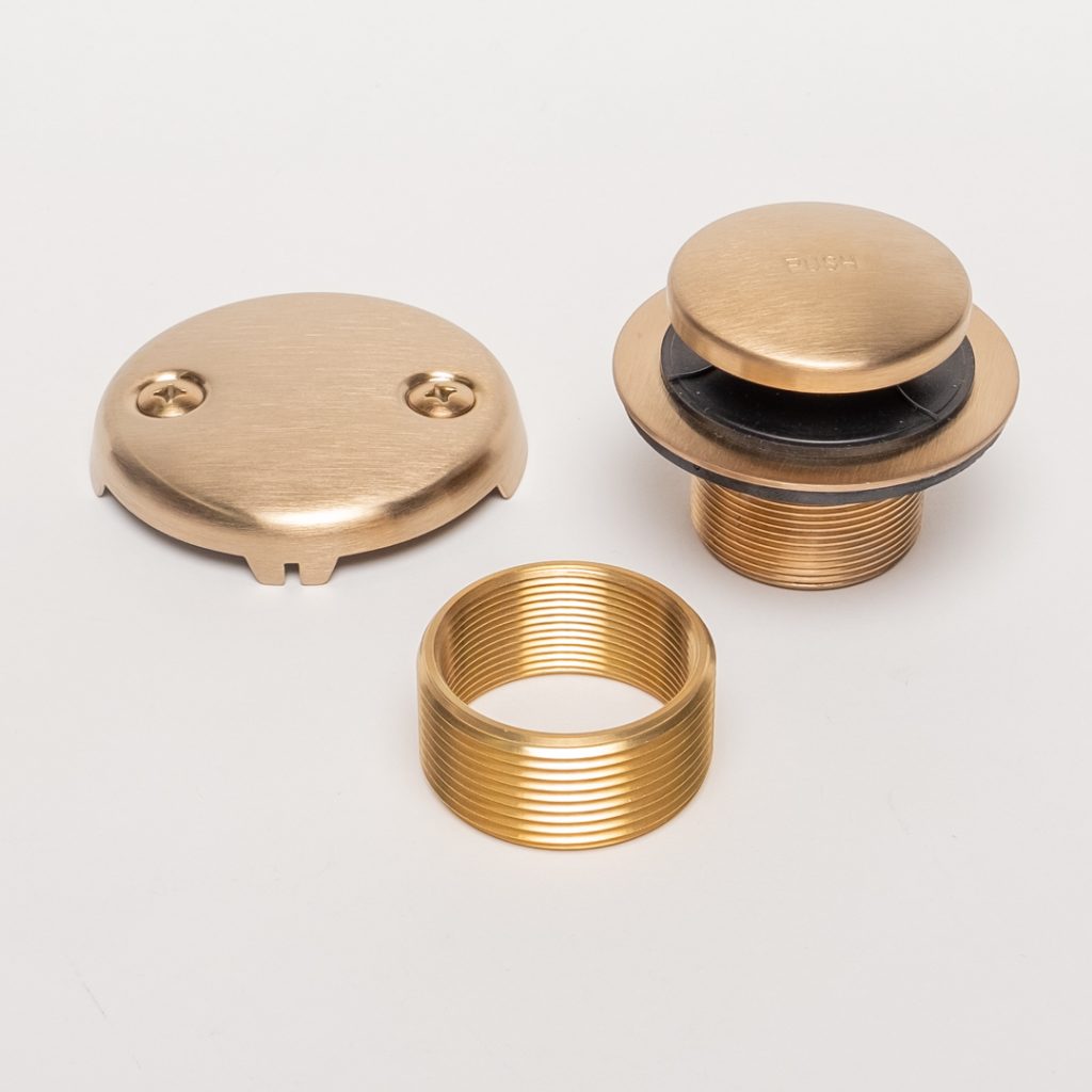 11/4 INCH FINE THREAD TOE OPERATED BATHTUB DRAIN PLUG AND 2HOLE