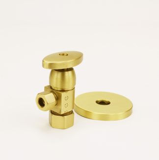 1/2 INCH NOM. COMP. X 3/8 INCH O.D. COMP. 1/4-TURN ANGLE STOP AND FLANGE KIT. - TBD503CQTF