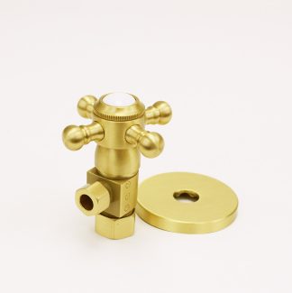 1/2 INCH NOM. COMP. X 3/8 INCH O.D. COMP. 1/4-TURN ANGLE STOP AND FLANGE KIT. - TBD503CQTX-2F