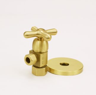 1/2 INCH NOM. COMP. X 3/8 INCH O.D. COMP. 1/4-TURN ANGLE STOP AND FLANGE KIT. - TBD503CQTXF