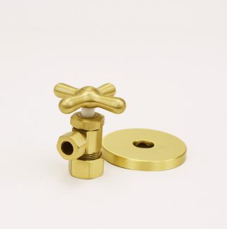 1/2 INCH NOM. COMP. X 3/8 INCH O.D. COMP. MULTI-TURN ANGLE STOP AND FLANGE KIT. - TBD503CXF